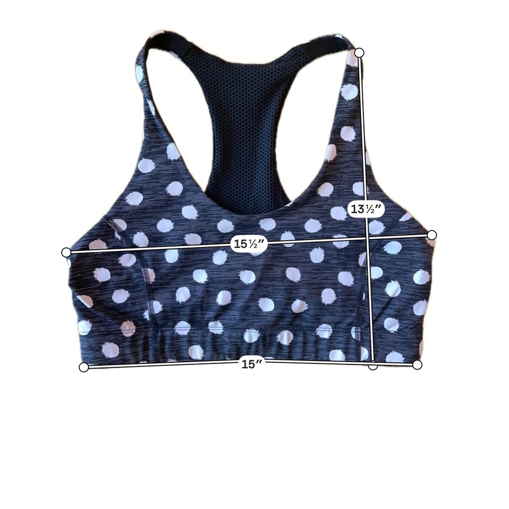 Outdoor Voices Doing Things Bra Brushstroke Polka Dot Black - Size L - Picture 3 of 5